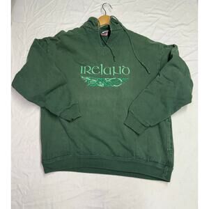 Vintage Wek the World Ireland Irish Green Embroidered Sweatshirt Hoodie